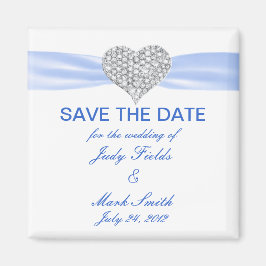 Imã Diamond Heart Blue Wedding Salve O Magnet