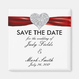 Imã Diamond Heart Red Wedding Salve O Magnet