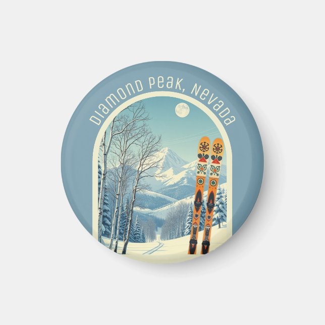 Imã Diamond Peak Nevada Lake Tahoe ski souvenir  (Frente)
