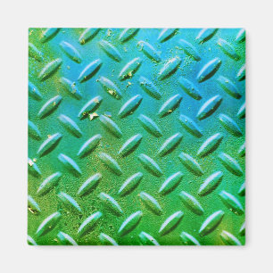 Imã Diamond Plate Steel Green and Blue