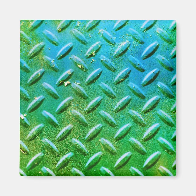 Imã Diamond Plate Steel Green and Blue (Frente)