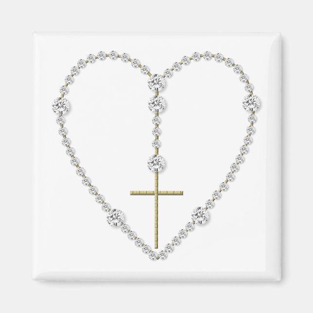 Imã Diamond Rosary - Ave Maria Cheio de Graça (Frente)