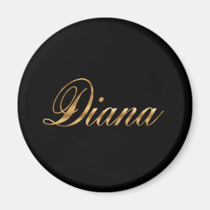 Imã Diana Gold Design Lettering Magnet