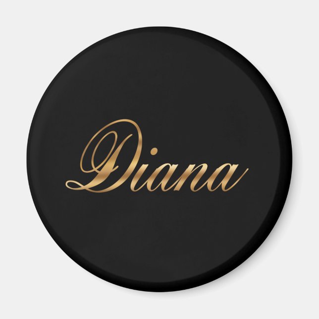 Imã Diana Gold Design Lettering Magnet (Frente)