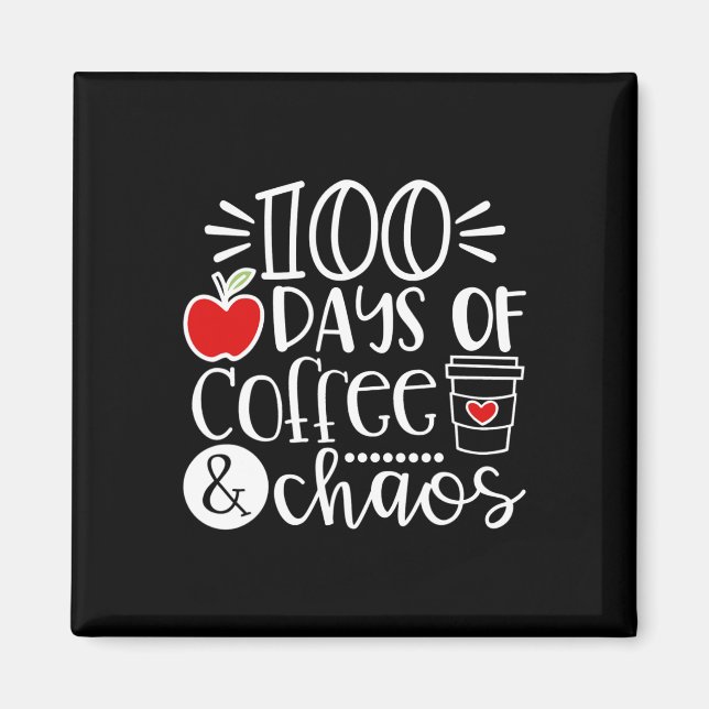 Imã Dias De Café Professora Feliz 100 Dias De Sch (Frente)