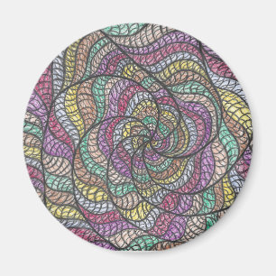 Imã Diba Arte Abstrata Colorida em Espiral Desenhada