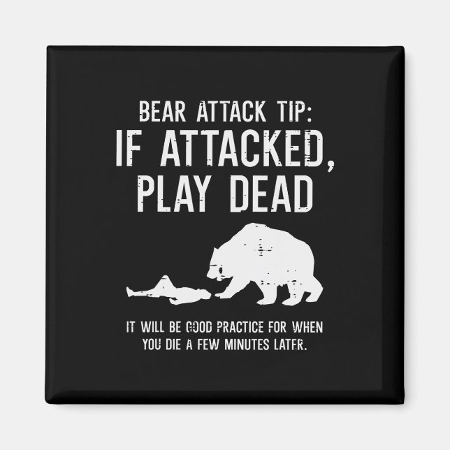 Imã Dica de Ataque de Urso de Acampamento Engraçado Ca (Frente)