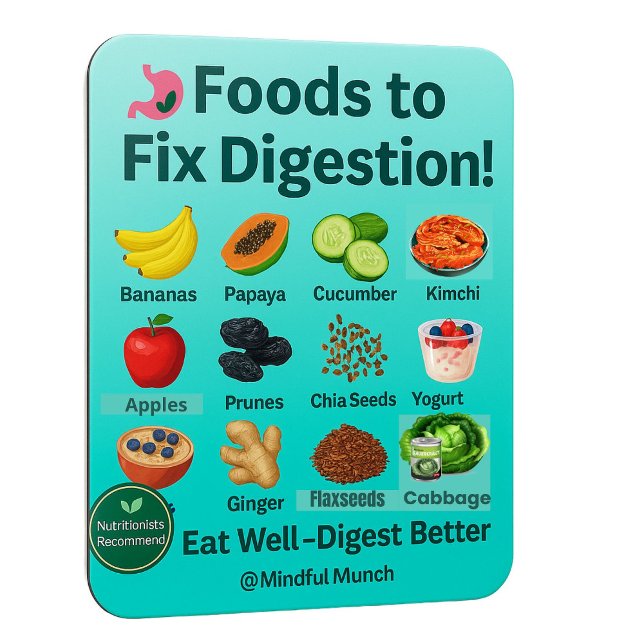 Imã 🌿Digestive Health Fridge Magnet  (Keep your gut happy—this magnet features top foods that support digestion and reduce bloating.)