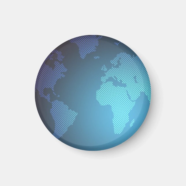 Imã Digital Dot World Map Gradient Art (Frente)