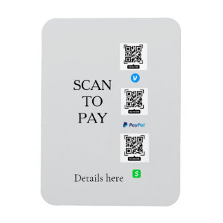 Ímã digitalizar para pagar detalhes do código QR do ve