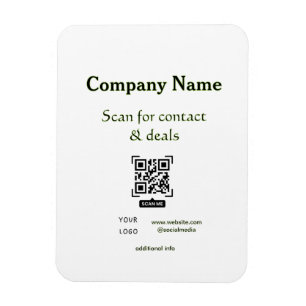 Ímã digitalize QR para contato e negócios nome do site