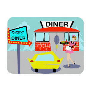 Ímã Diner Flexi Magnet da década de 1950