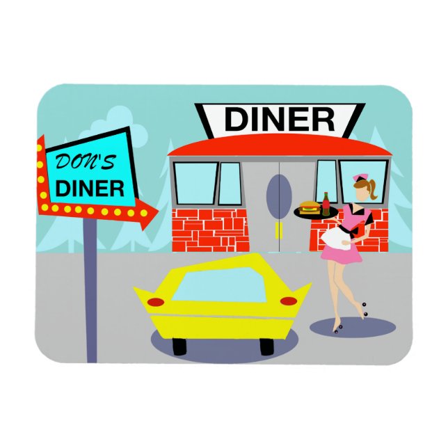 Ímã Diner Flexi Magnet da década de 1950 (Horizontal)