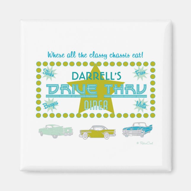 Imã Diner Retro Drive-Thru (grn) (Frente)