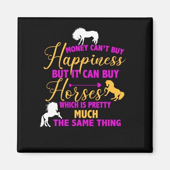 Imã Dinheiro pode Comprar Cavalos Amarelo Roxo (Frente)