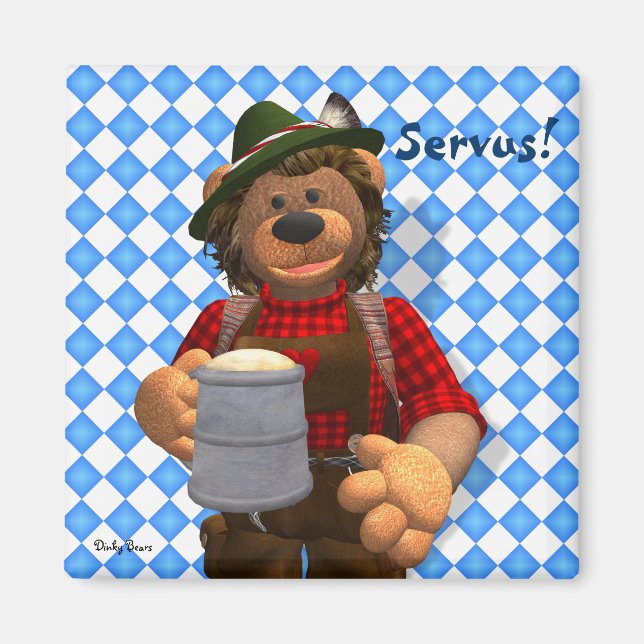 Imã Dinky Bears Bavarian Oktoberfest Bear (Frente)