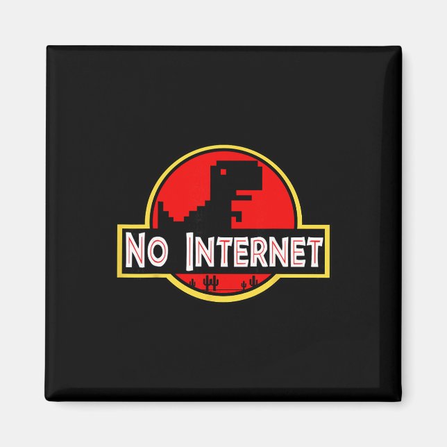 Imã Dino divertido nerd sem internet Ciência da Comput (Frente)