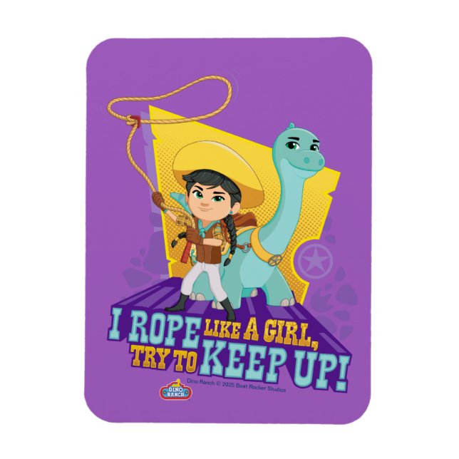 Ímã Dino Ranch | Min e Clover (Vertical)