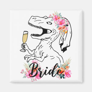 Imã Dinosaur Bride Bridesmaid Floral Bachelorette