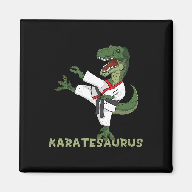 Imã Dinosauro de Karatê Engraçado Karatesaurus T-rex G (Frente)