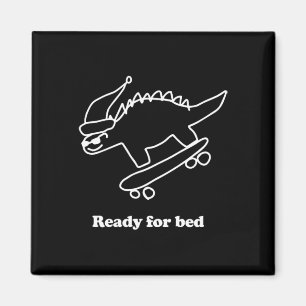 Imã Dinosauro de Skate Pronto Para Dormir