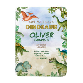 Ímã Dinossaur Dino T-rex Aniversário Convoca Flexível