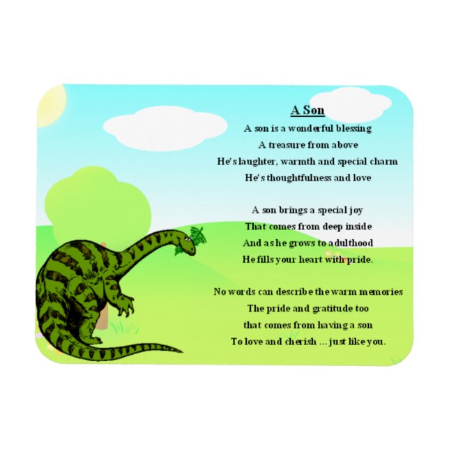 Ímã Dinossaur Son Poem Magnet (Horizontal)