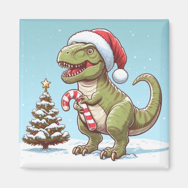 Imã Dinossauro candi doce de Natal (Frente)