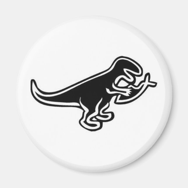 Imã Dinossauro Comendo Jesus Peixe Magnético (Frente)