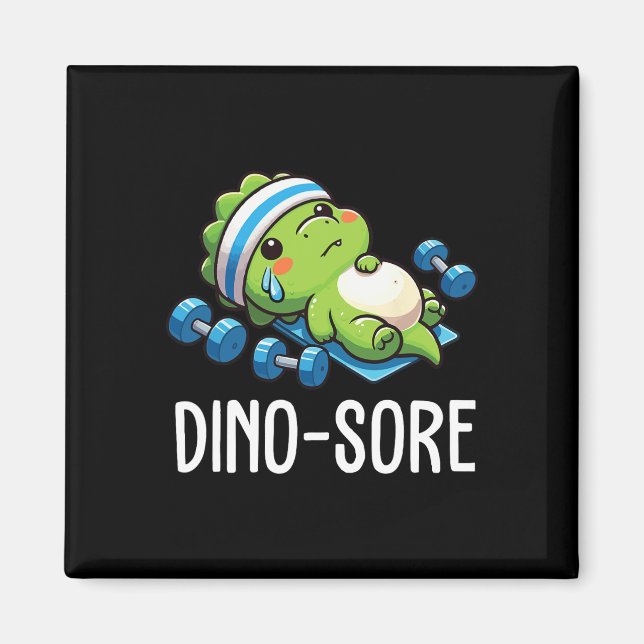 Imã Dinossauro de academia engraçado levantando peso A (Frente)