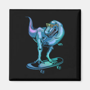 Imã Dinossauro Em Skate Equipamento De Dinossauro Em S