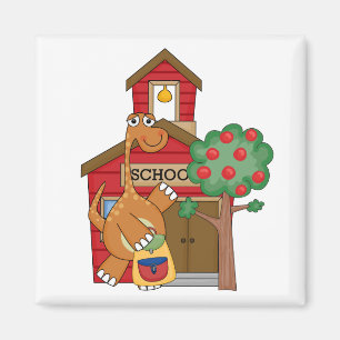 Imã Dinossauro em t-shirt e em presentes da escola
