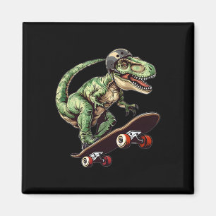 Imã Dinossauro Engraçado T Rex Em Skate Skateboard K