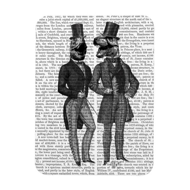 Ímã Dinossauro Homens Saem Noite (Vertical)