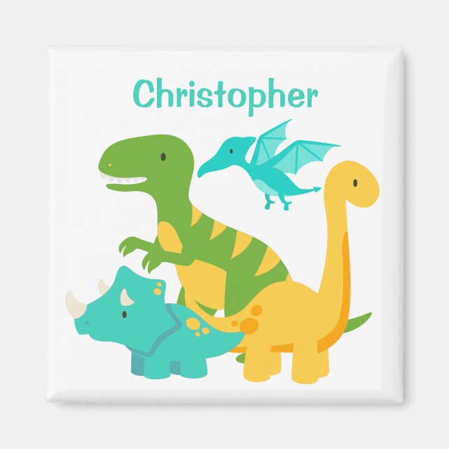 Imã Dinossauro para Crianças Bonitas Personalizado (Frente)