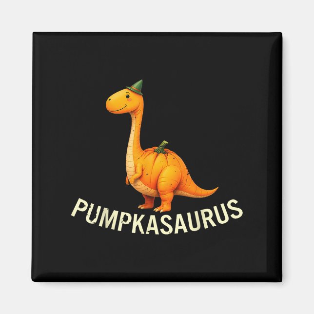 Imã Dinossauro Pumpkasaurus No Dia das Bruxas (Frente)