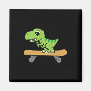 Imã Dinossauro Skate Cute Skateboard Dinossauro 