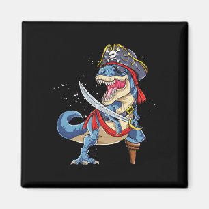 Imã Dinossauro T Rex Pirate Jolly Roger Halloween Pres