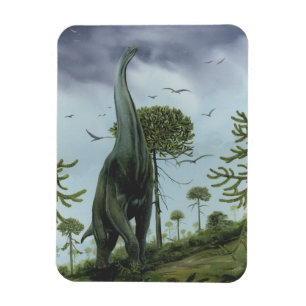 Ímã Dinossauros Antigos, Sauroposeidon com Pássaros Vo