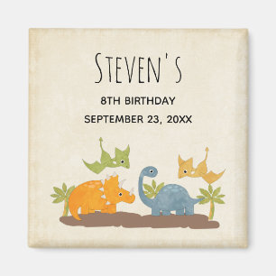 Imã Dinossauros Fofos Vida Selvagem Pré-Histórica