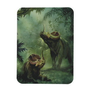Ímã Dinossauros Vintage, Centrosaurus na Selva