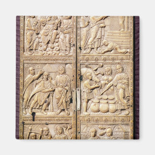 Imã Diptych que mostra os milagre do cristo