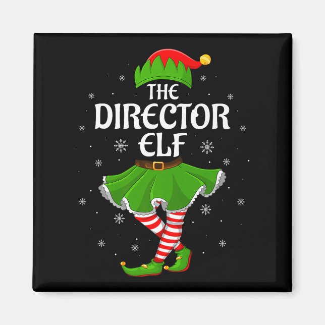 Imã Director Elf Christmas Family Girls Women Elf Squa (Frente)