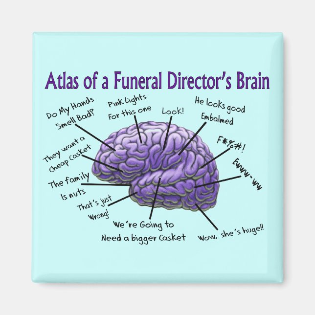 Imã Diretor Funerário/Mortican Funny Brain Design (Frente)