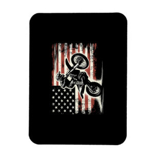 Ímã Dirt Bike American Flag Motocross Biker Vintage EU