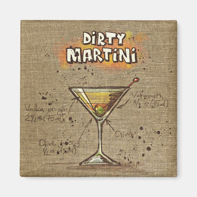 Imã Dirty Martini - Recipiente do Bar (Frente)