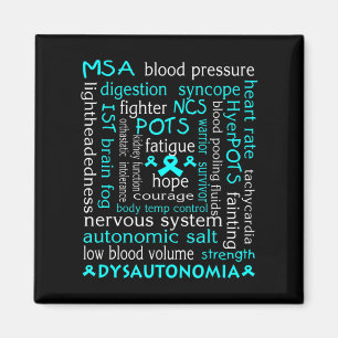 Imã Disautonomia Atenção T-shirt Teal Ribbon Gift18