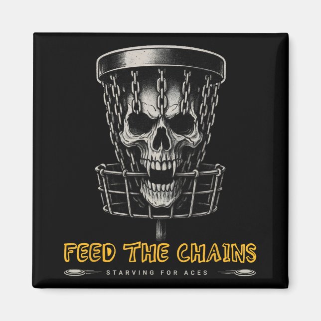 Imã Disc Golf Player - Funny Feed The Chains  (Frente)