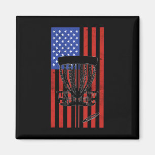 Imã Disc Golf Vintage Americano Distante Bandeira Amer