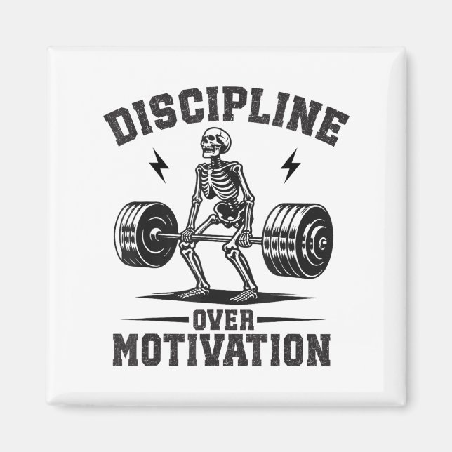 Imã Discipline Over Motivation Gym Motivational Traini (Frente)